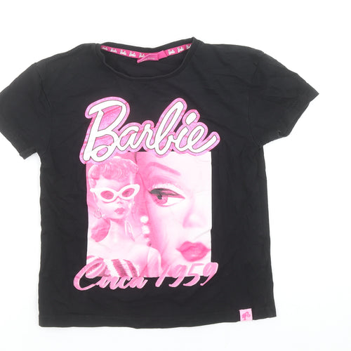 Barbie Girls Black Graphic T-Shirt 8-9 Years Classic Retro Style
