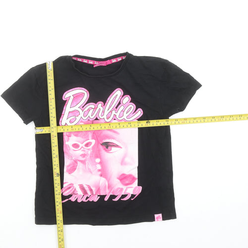 Barbie Girls Black Graphic T-Shirt 8-9 Years Classic Retro Style