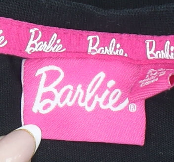 Barbie Girls Black Graphic T-Shirt 8-9 Years Classic Retro Style
