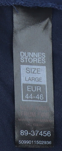 Dunnes Womens Navy Blue Basic V-Neck Short Sleeve Blouse Size 16