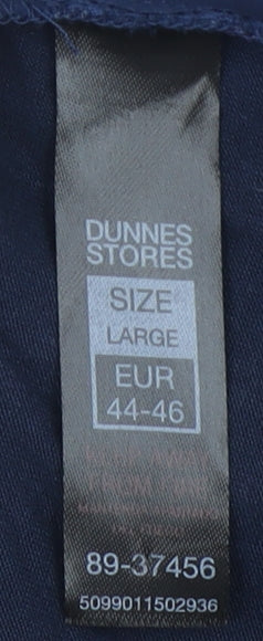 Dunnes Womens Navy Blue Basic V-Neck Short Sleeve Blouse Size 16