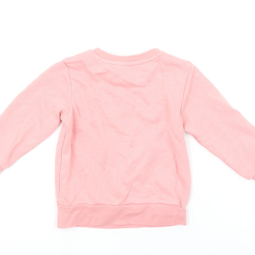 Adidas Girls Pink Sweatshirt 18-24 Months Crew Neck Logo Pullover