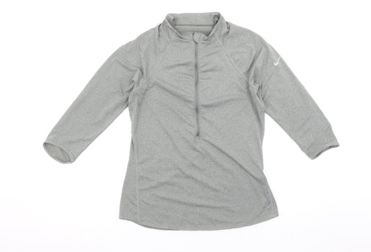 Nike Women's Grey Dri-FIT 1/4 Zip Training Top Size M