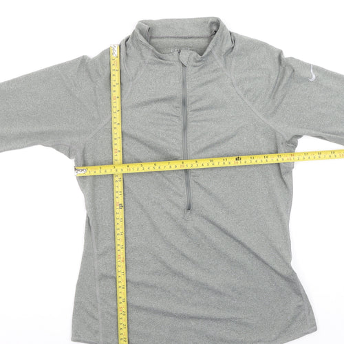 Nike Women's Grey Dri-FIT 1/4 Zip Training Top Size M