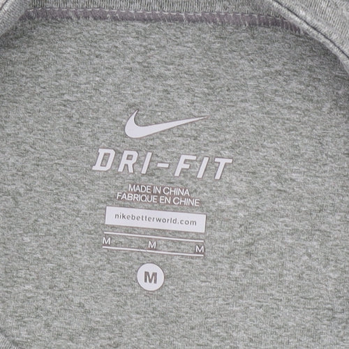 Nike Women's Grey Dri-FIT 1/4 Zip Training Top Size M