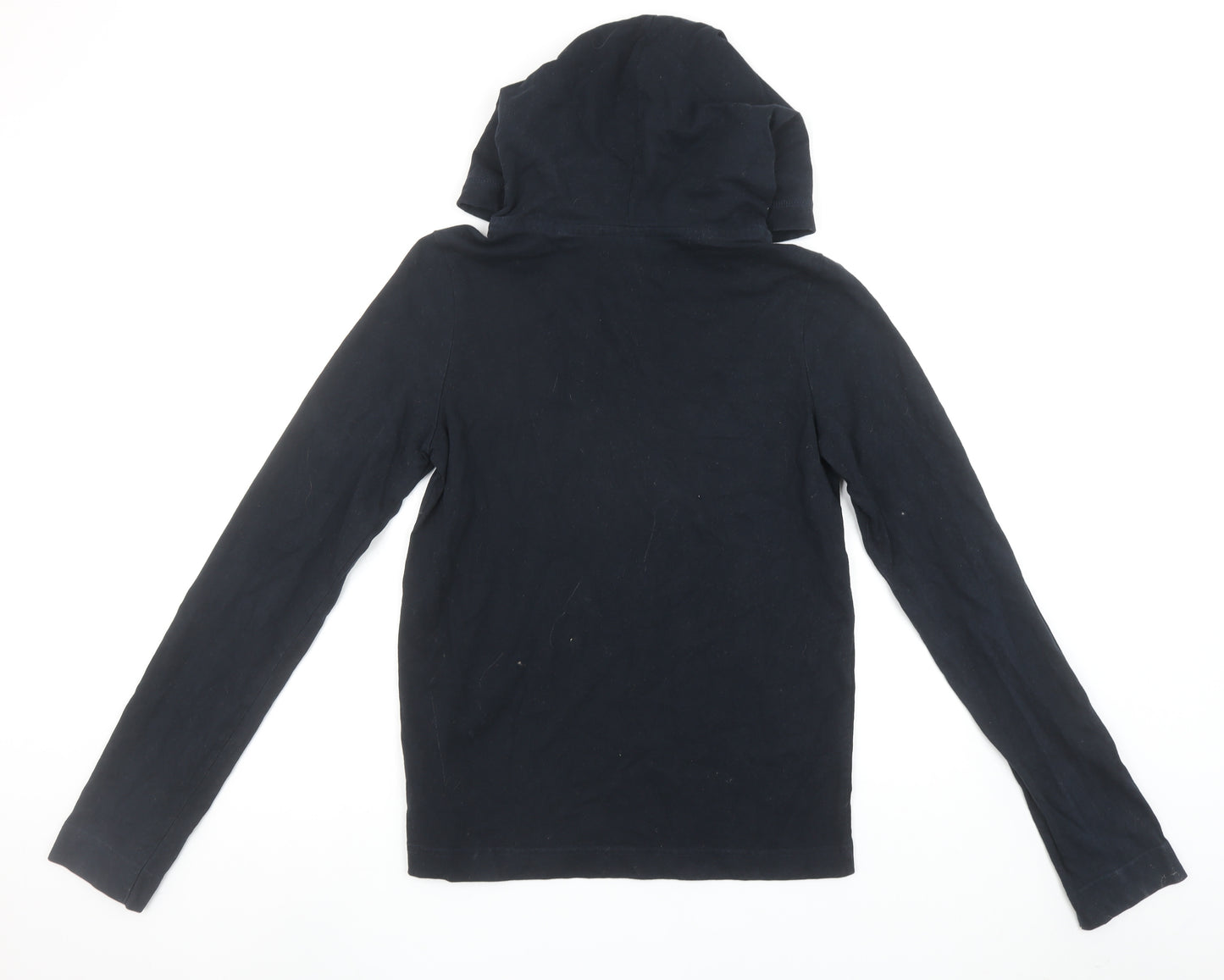 Hollister Men Black Small Pullover Hoodie Paddle Relay Cotton