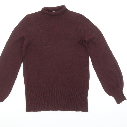 Oasis Womens Brown Mock Neck Long Sleeve Pullover Jumper XS