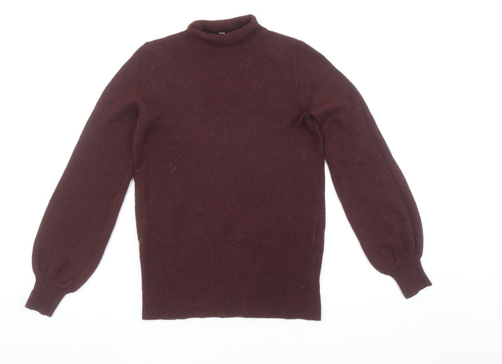 Oasis Womens Brown Mock Neck Long Sleeve Pullover Jumper XS