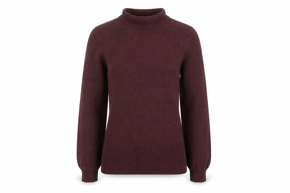 Front view of Oasis women’s brown mock neck long sleeve jumper xs