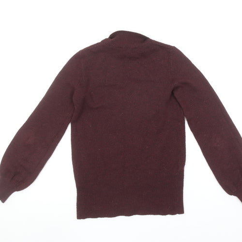 Oasis Womens Brown Mock Neck Long Sleeve Pullover Jumper XS
