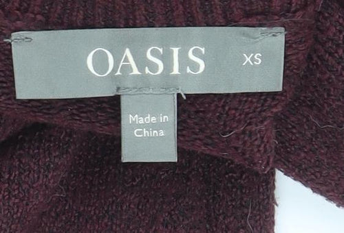 Oasis Womens Brown Mock Neck Long Sleeve Pullover Jumper XS