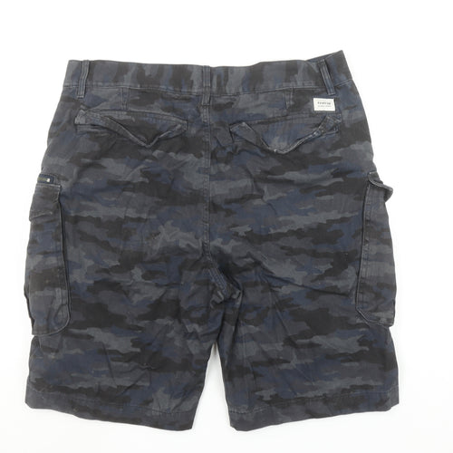 Firetrap Men's Blue Camouflage 2XL Cargo Shorts with Pockets