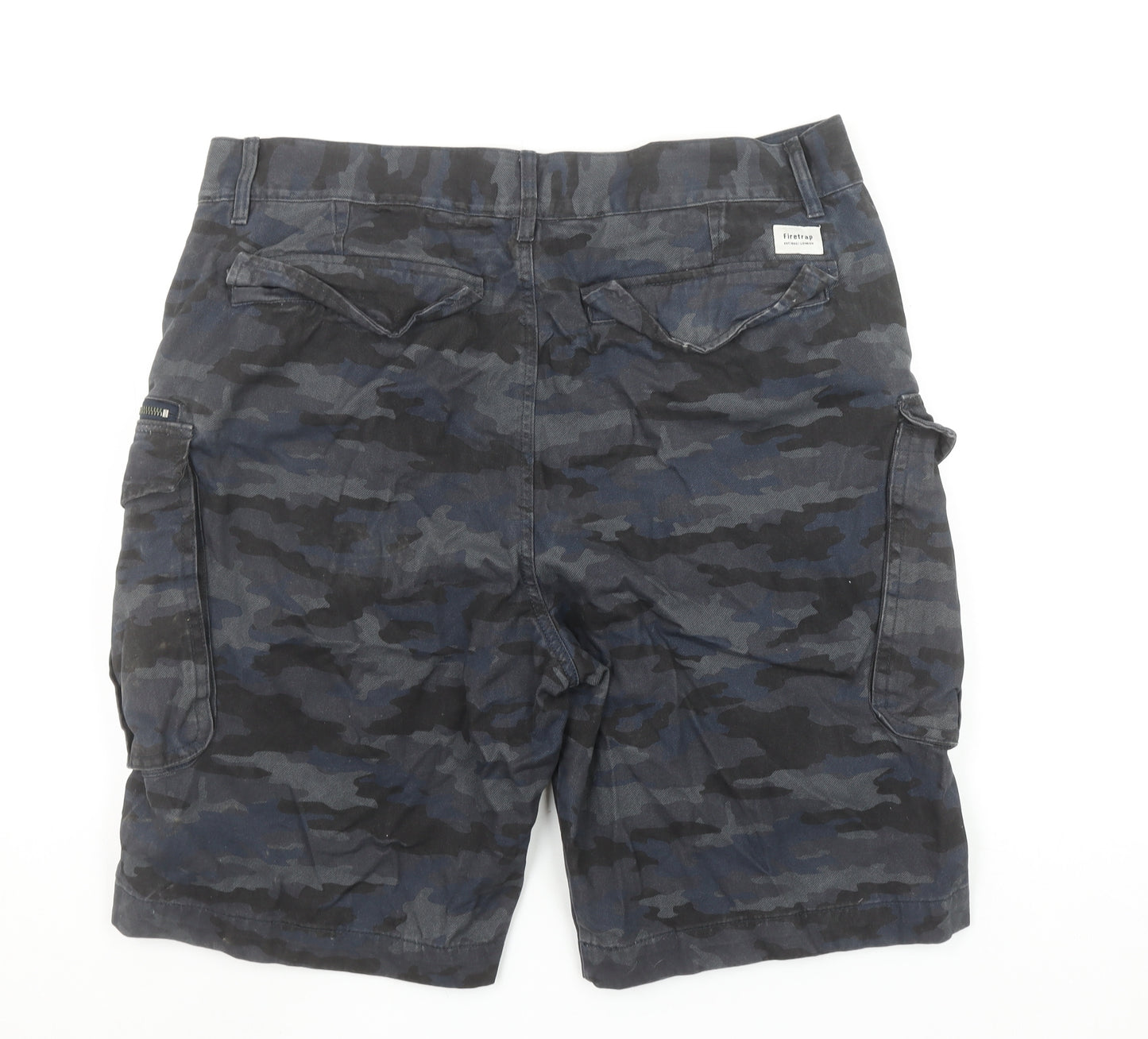 Firetrap Men's Blue Camouflage 2XL Cargo Shorts with Pockets