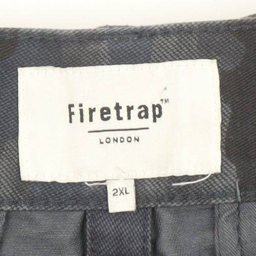 Firetrap Men's Blue Camouflage 2XL Cargo Shorts with Pockets