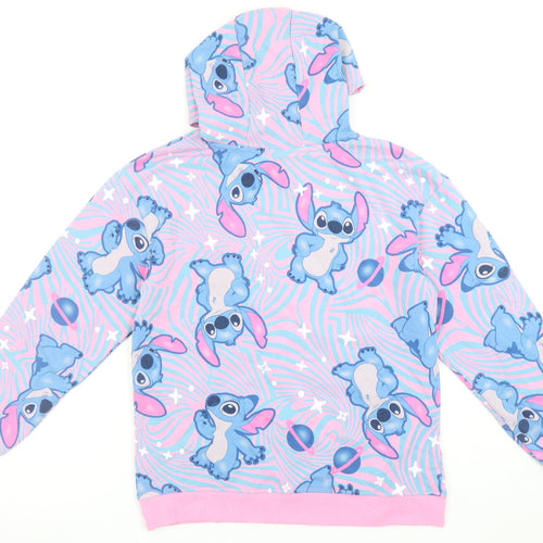 Disney Stitch Girls Pink Blue Pullover Hoodie 12-13 Years Primark