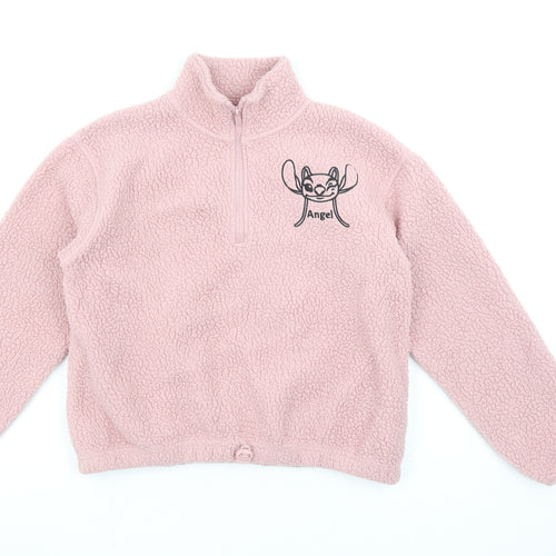 Disney Girls Pink Stitch Fleece Pullover Sweatshirt 11-12 Years