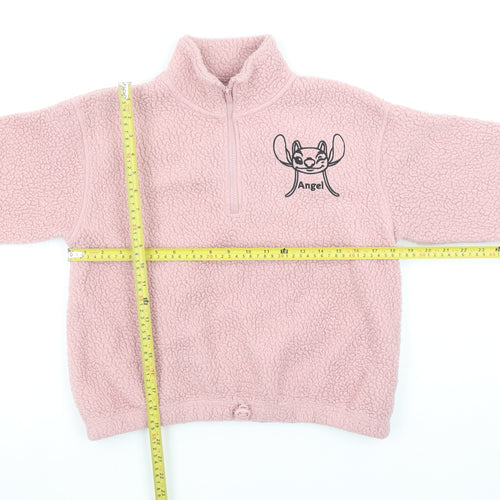 Disney Girls Pink Stitch Fleece Pullover Sweatshirt 11-12 Years