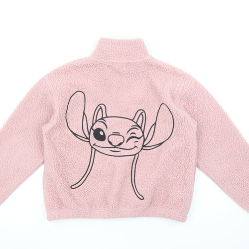 Disney Girls Pink Stitch Fleece Pullover Sweatshirt 11-12 Years