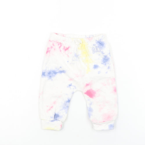 GAP Baby Unisex Multicoloured Tie Dye Jogger Trousers 3-6 Months Cotton Blend