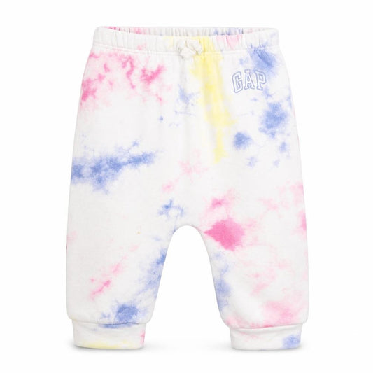 Front view of Gap Baby unisex multicoloured tie dye jogger trousers 3-6 months cotton blend