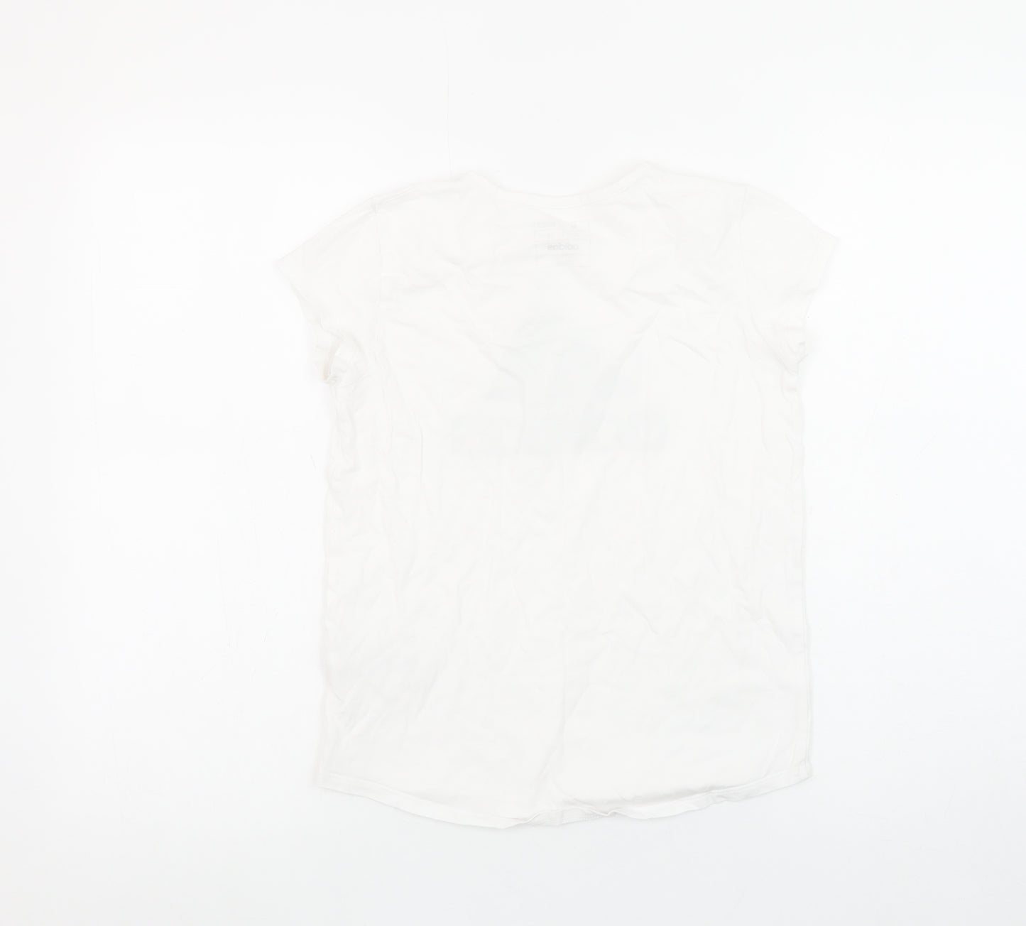 Adidas Girls White Graphic Logo Regular Fit Cotton T-Shirt - 12 Years