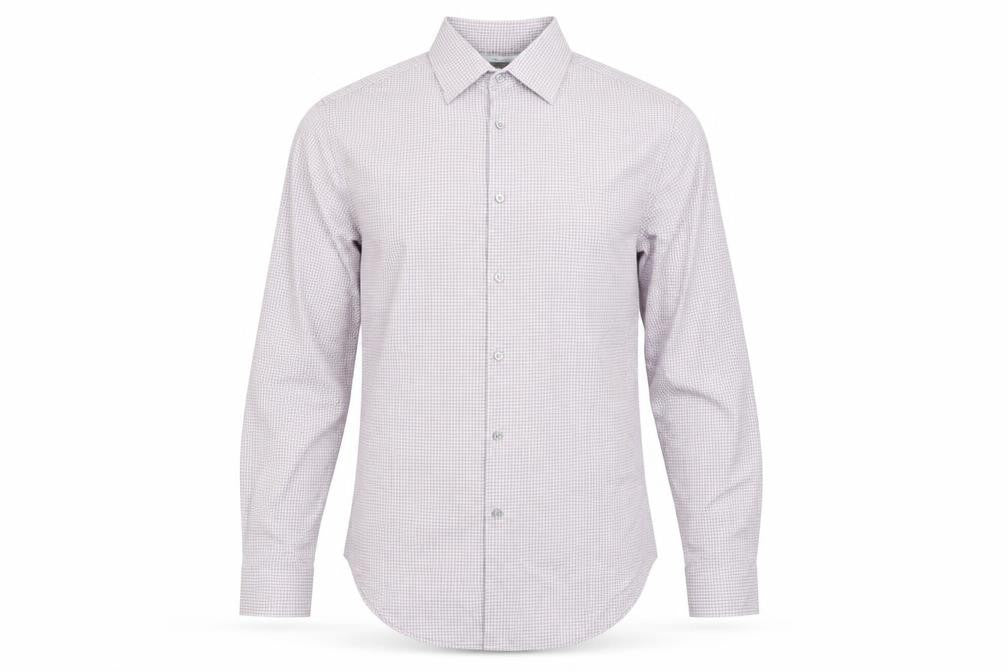Calvin Klein Men’s Pink Slim Fit Stretch Check Shirt Size L 16” Collar