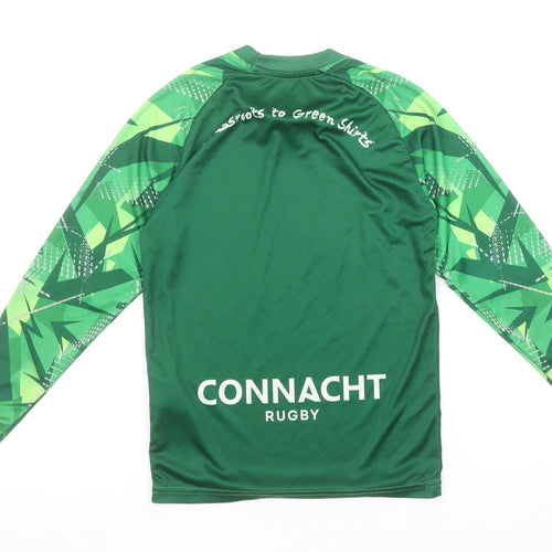 BLK Boys Green Connacht Rugby Long Sleeve Athletic Top Size 8 Years
