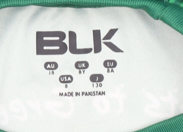 BLK Boys Green Connacht Rugby Long Sleeve Athletic Top Size 8 Years