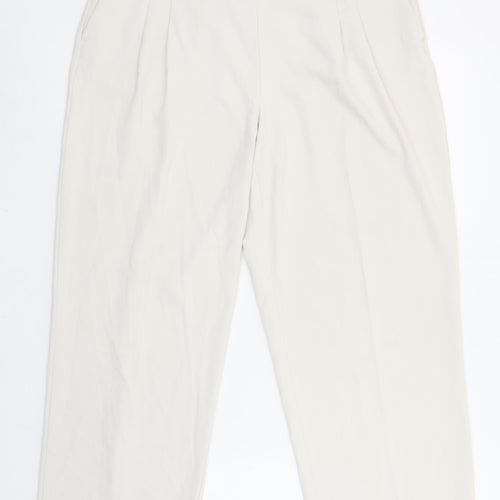 Rachel Zoe Womens Beige Cropped Trousers Size 14