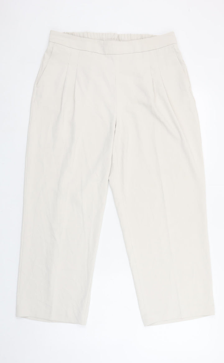 Rachel Zoe Womens Beige Cropped Trousers Size 14