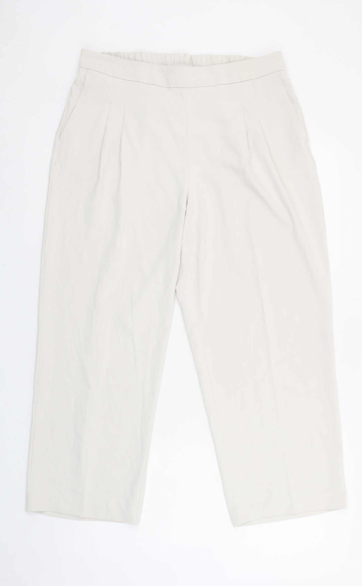 Rachel Zoe Womens Beige Cropped Trousers Size 14