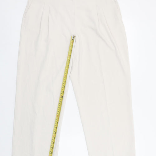 Rachel Zoe Womens Beige Cropped Trousers Size 14