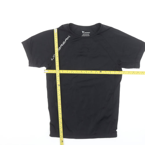 Linebreak Mens Black L Compression T-Shirt Athletic Fit