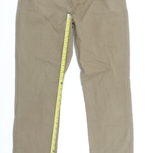 Denim Co. Men's Beige Jogger Trousers Size M Elastic Waist Casual