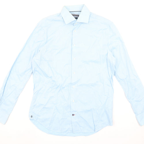 Tommy Hilfiger Men Blue Slim Fit Long Sleeve Cotton Shirt L