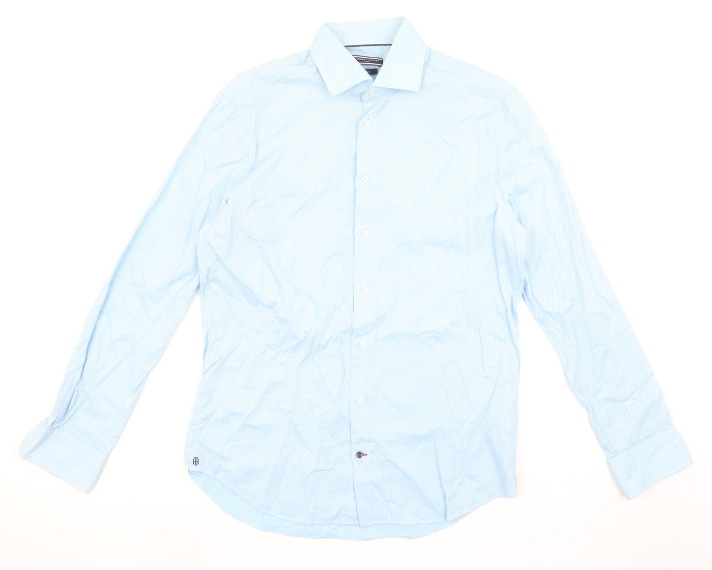 Tommy Hilfiger Men Blue Slim Fit Long Sleeve Cotton Shirt L