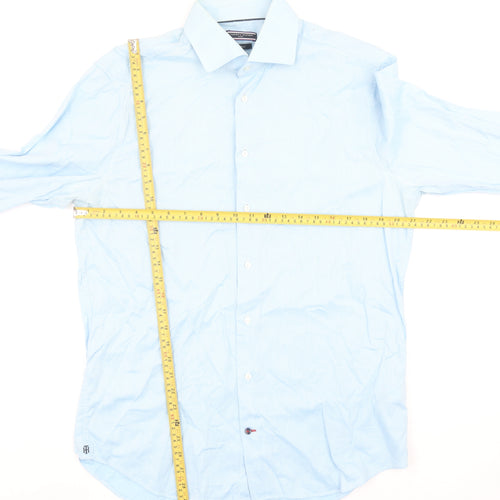 Tommy Hilfiger Men Blue Slim Fit Long Sleeve Cotton Shirt L