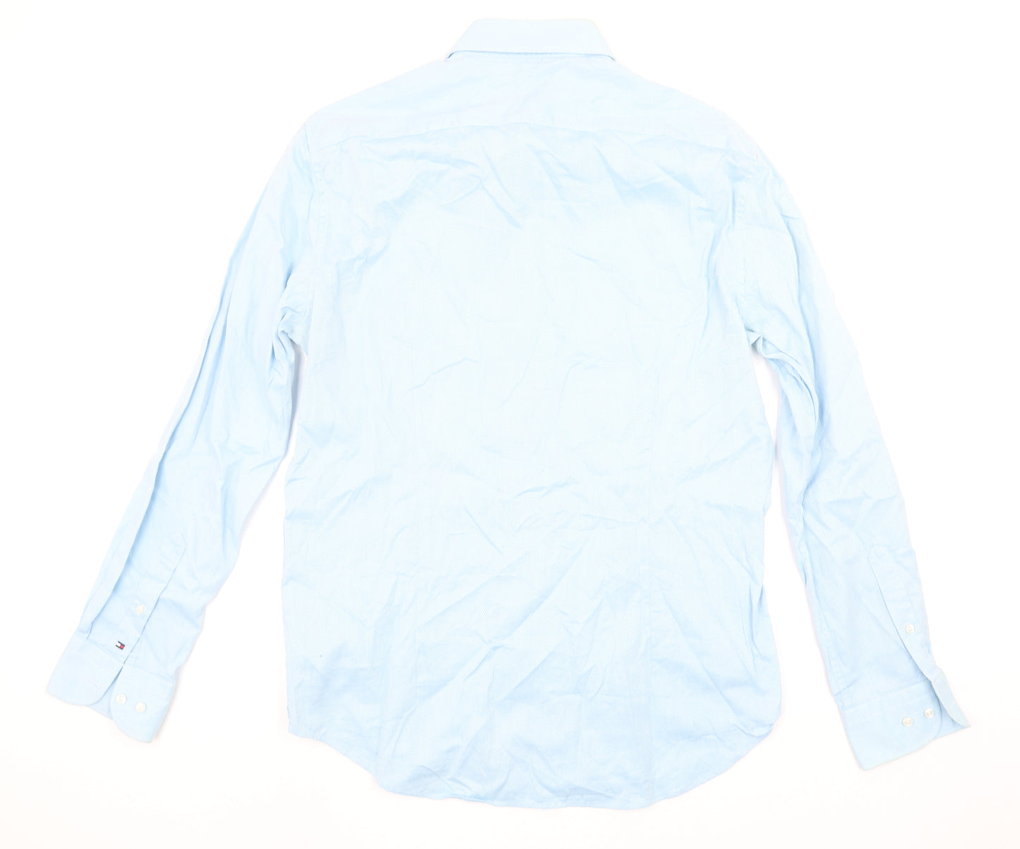 Tommy Hilfiger Men Blue Slim Fit Long Sleeve Cotton Shirt L