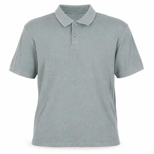 Zara Men’s Grey Cotton Short Sleeve Polo Shirt Size L Regular Fit