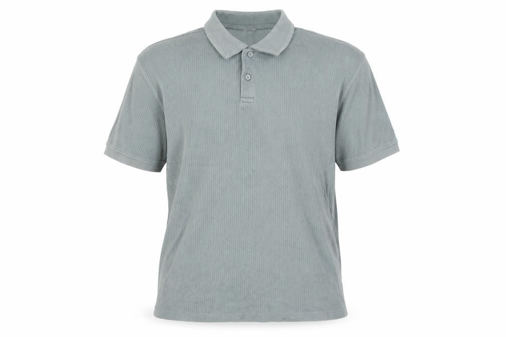 Zara Men’s Grey Cotton Short Sleeve Polo Shirt Size L Regular Fit
