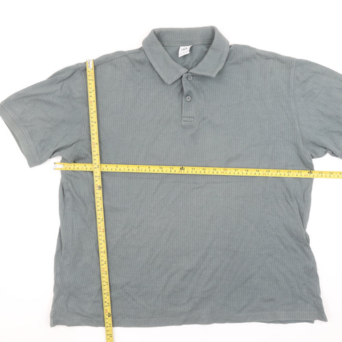 Zara Men’s Grey Cotton Short Sleeve Polo Shirt Size L Regular Fit