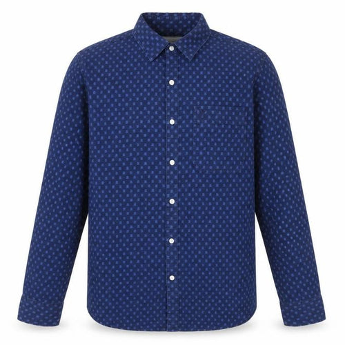 American Eagle Men’s Blue Slim Fit Long Sleeve Cotton Button-Up Shirt Size L