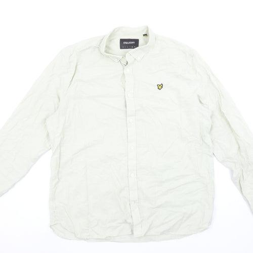 Lyle & Scott Men's Beige Linen Cotton Long Sleeve Button-Up Shirt XL