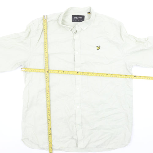 Lyle & Scott Men's Beige Linen Cotton Long Sleeve Button-Up Shirt XL