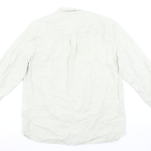 Lyle & Scott Men's Beige Linen Cotton Long Sleeve Button-Up Shirt XL