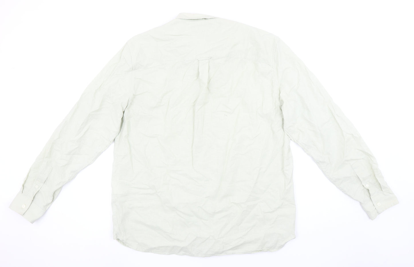 Lyle & Scott Men's Beige Linen Cotton Long Sleeve Button-Up Shirt XL