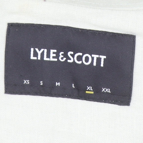 Lyle & Scott Men's Beige Linen Cotton Long Sleeve Button-Up Shirt XL