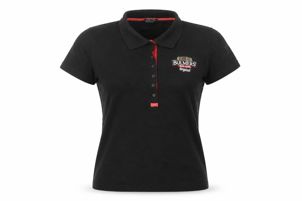 Bulmers Women's Black Polo Shirt Size M Short Sleeve Cotton Stretch