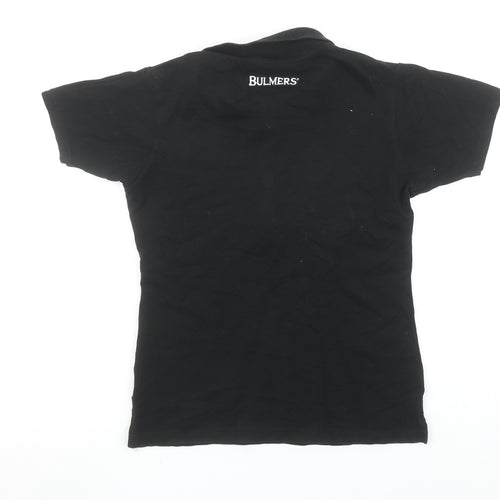 Bulmers Women's Black Polo Shirt Size M Short Sleeve Cotton Stretch
