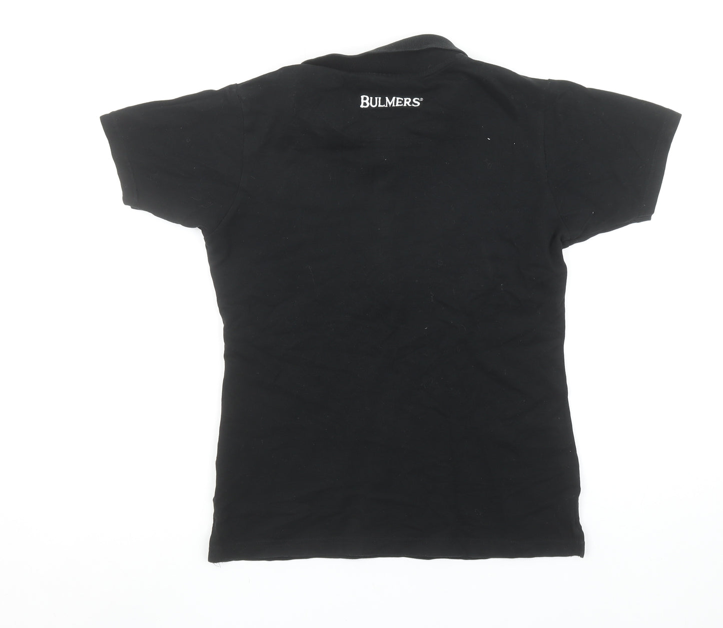 Bulmers Women's Black Polo Shirt Size M Short Sleeve Cotton Stretch